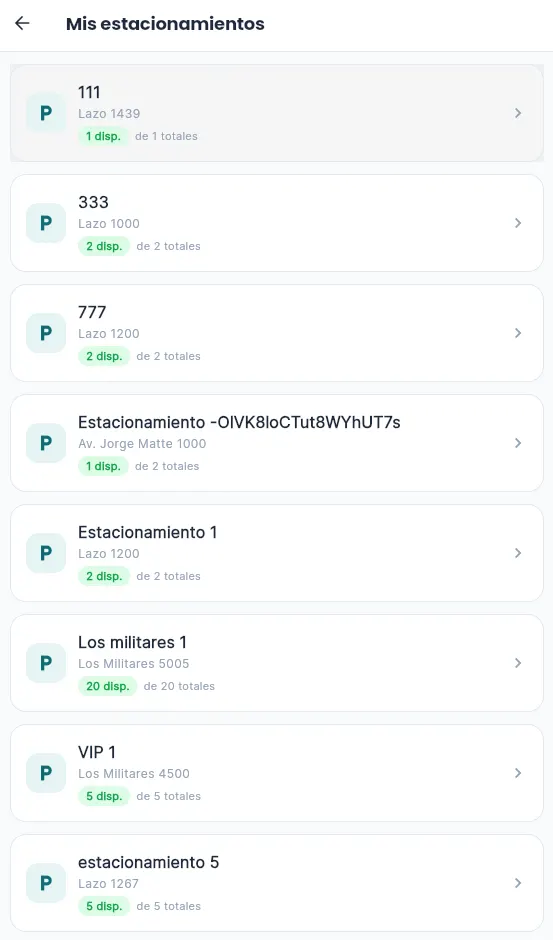 Gestión de estacionamientos