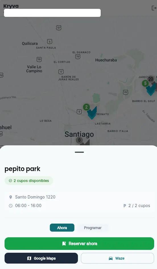 Selección de estacionamiento