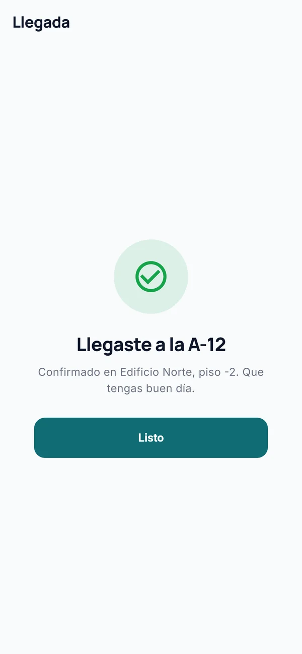 Llegada confirmada
